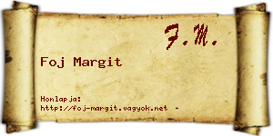 Foj Margit névjegykártya